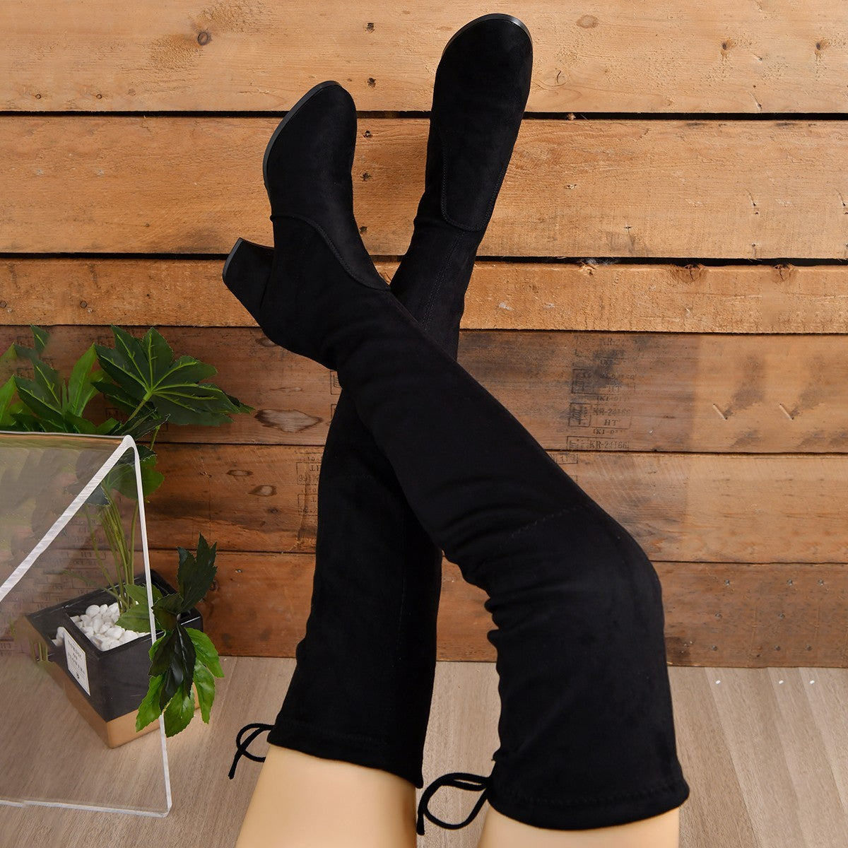 Kniehohe Damen-Stretchstiefel mit Absatz – Eleganter Slim-Fit Look